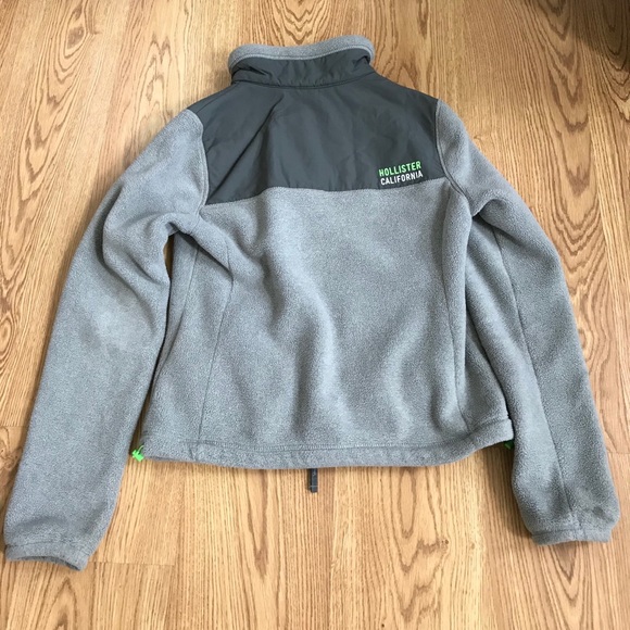 Hollister grey green fleece Sherpa jacket size S - Picture 5 of 6